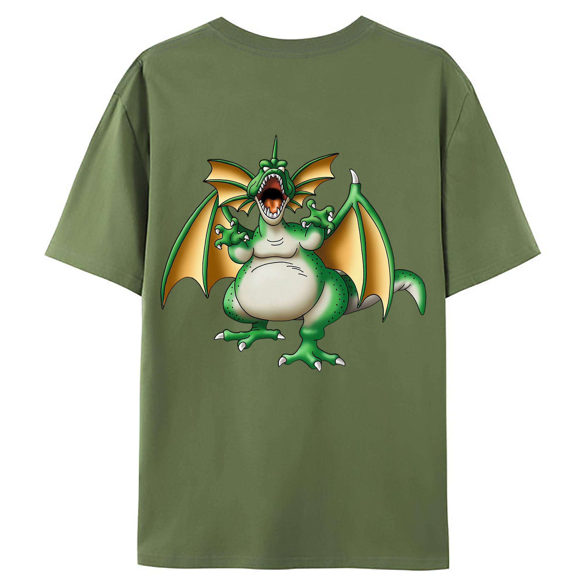 （画像用） ドラゴンクエスト Doragon Kuesuto Dragon Quest 綿100％ メンズ半袖Tシャツ（バックプリント） 通気性